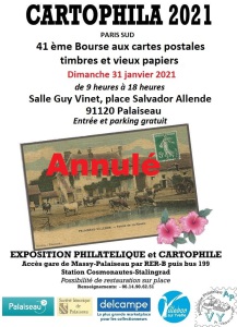 Affiche CARTOPHILA 2021 annulé