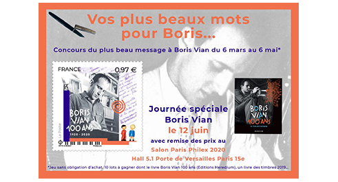 Carte postale Boris Vian Une